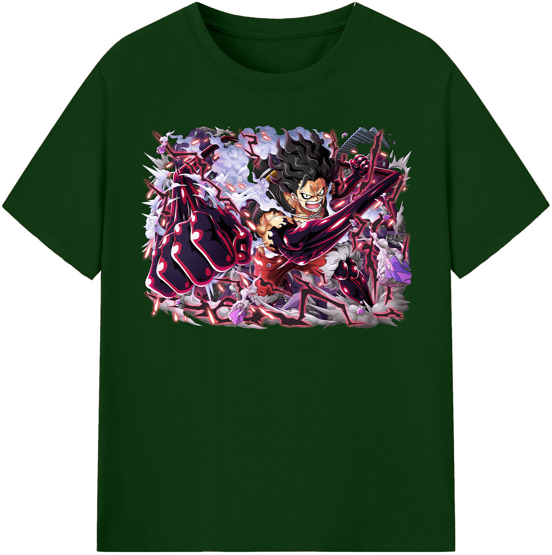 ワンピース モンキー・D・ルフィ ONE PIECE Monkey D. Luffy 綿100％半袖Tシャツ（フロントプリント）